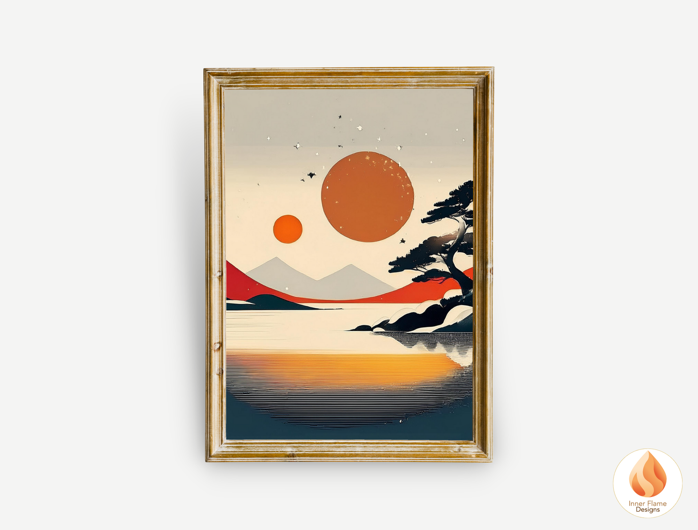 Striking Japandi Art for Modern Home Design | Triptych Artwork