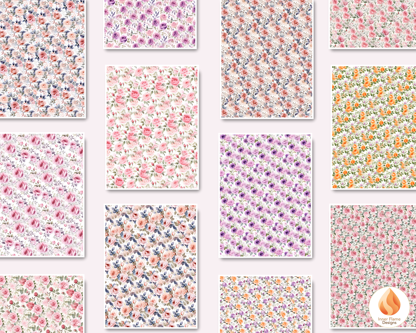 Elegant Rose Floral Surface Patterns | Seamless Patterns for Wallpaper, Textiles, Packaging and Digital Designs