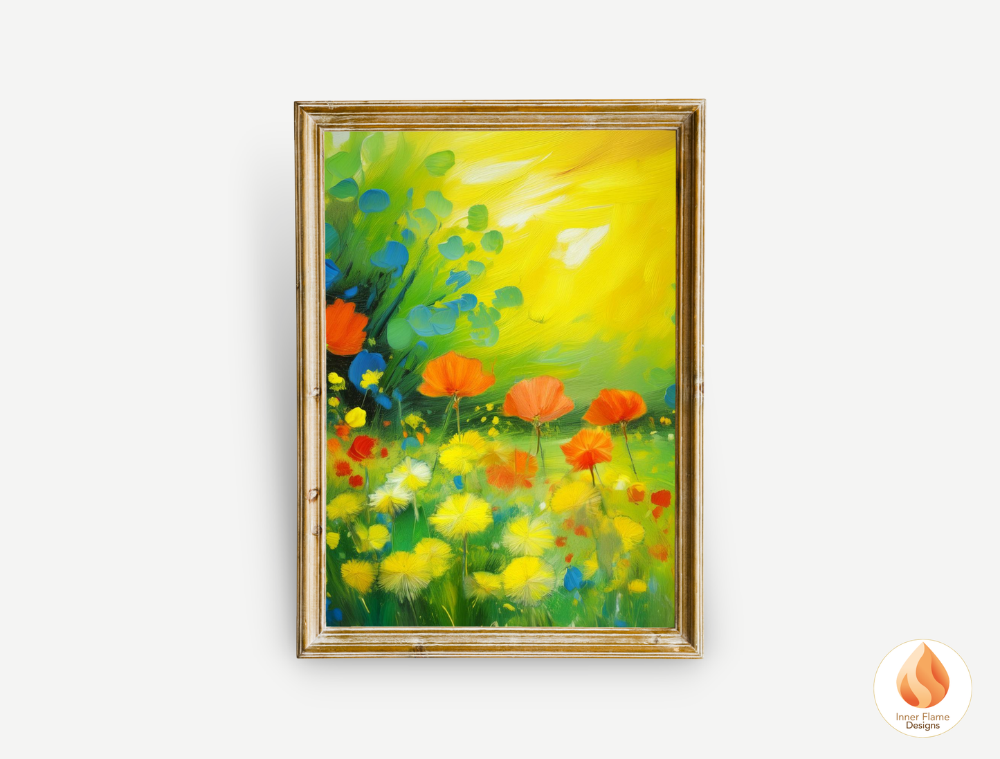 Cheerful Flower Artwork for Modern Home Design | Triptych Artwork