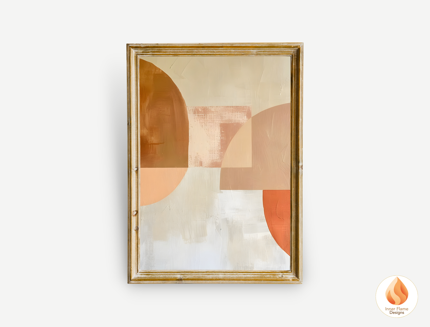Terracotta Geometric Artwork for Modern Home Design | Triptych Artwork