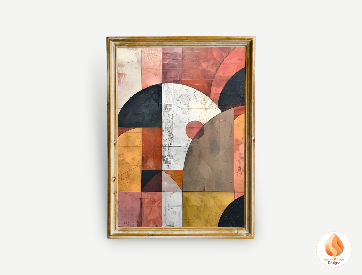 Bold Geometric Artwork for Modern Home Design | Triptych Artwork