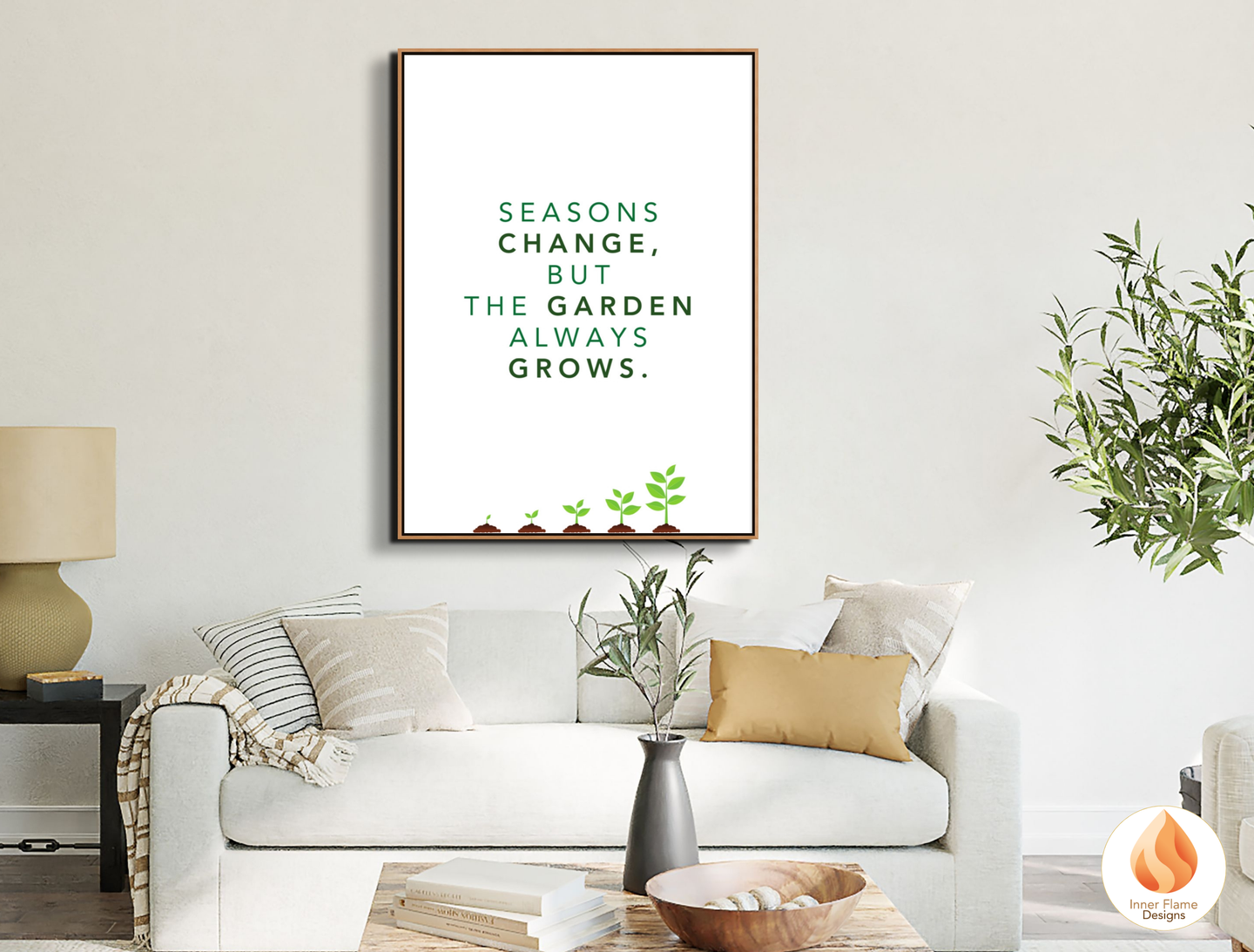 Motivational Poster with Nature-Inspired Quote 7 - "Seasons Change, But The Garden Always Grows"