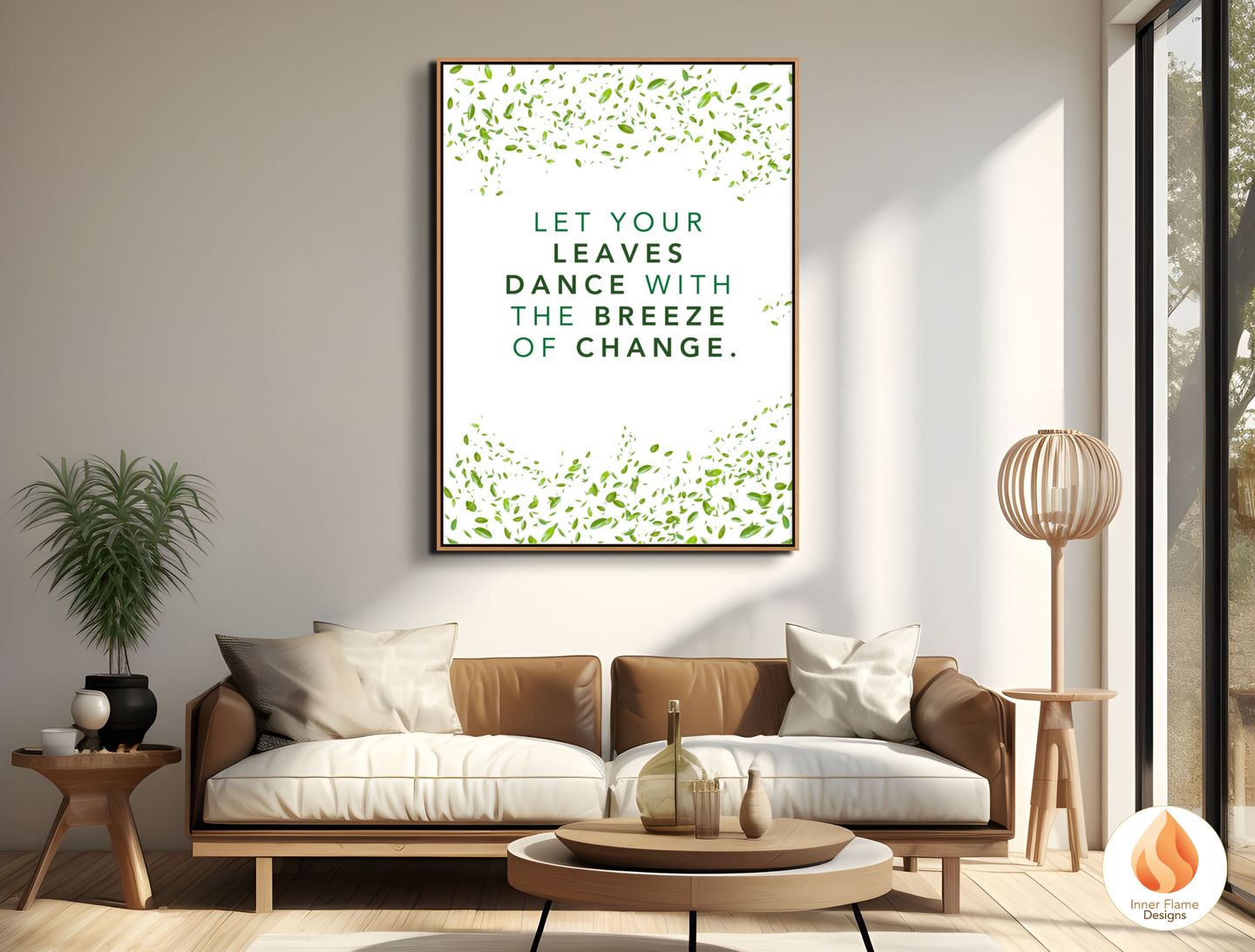 Motivational Poster with Nature-Inspired Quote 6 - "Let Your Leaves Dance With The Breeze Of Change"