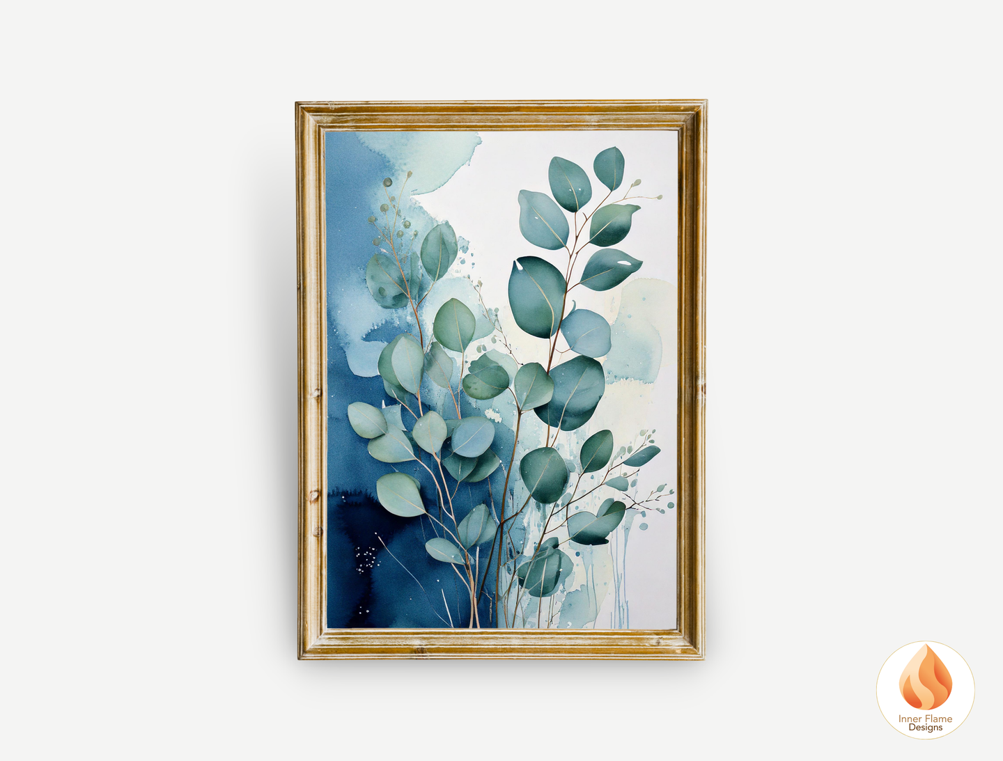 Cerulean Botanical Art for Modern Home Design | Triptych Artwork