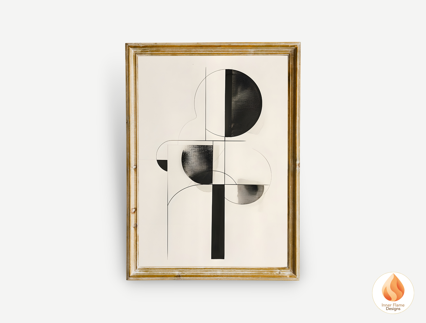 Monochromatic Geometric Artwork for Modern Home Design | Triptych Artwork