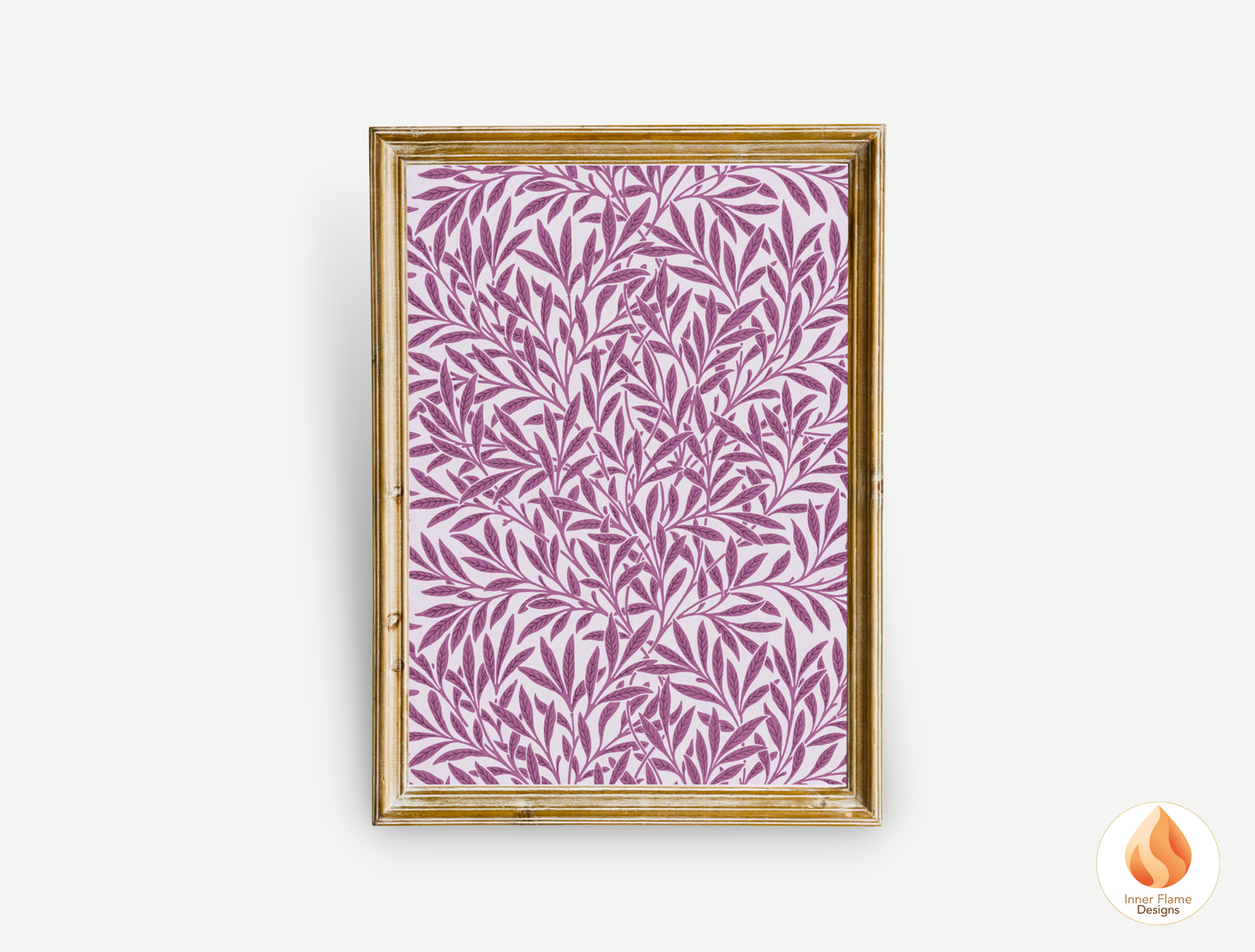 William Morris Inspired Designs - "Willow" | Abstract Botanical Art for Modern Home Design | Triptych Artwork