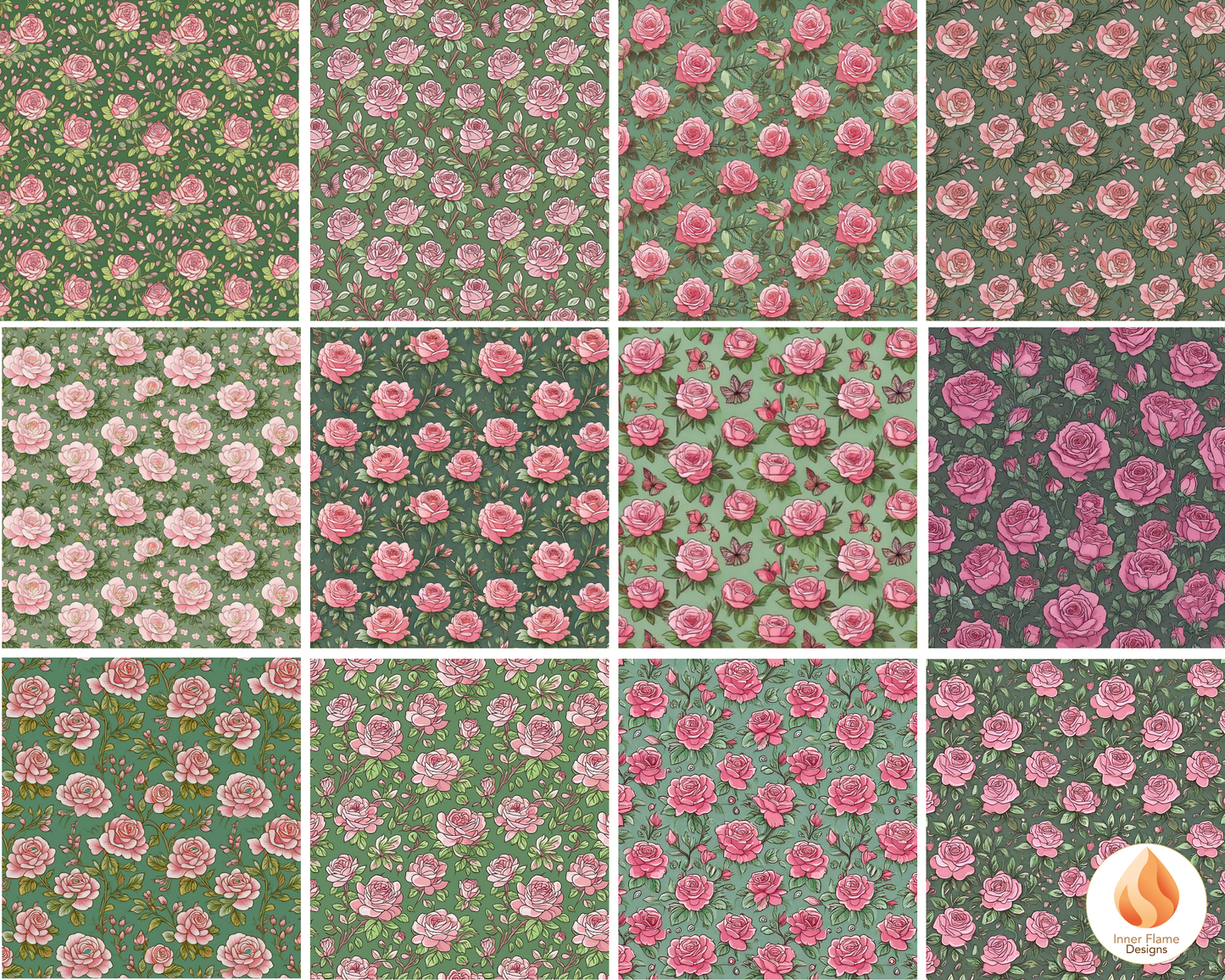 Lush Rose Floral Surface Patterns | Seamless Patterns for Wallpaper, Textiles, Packaging and Digital Designs
