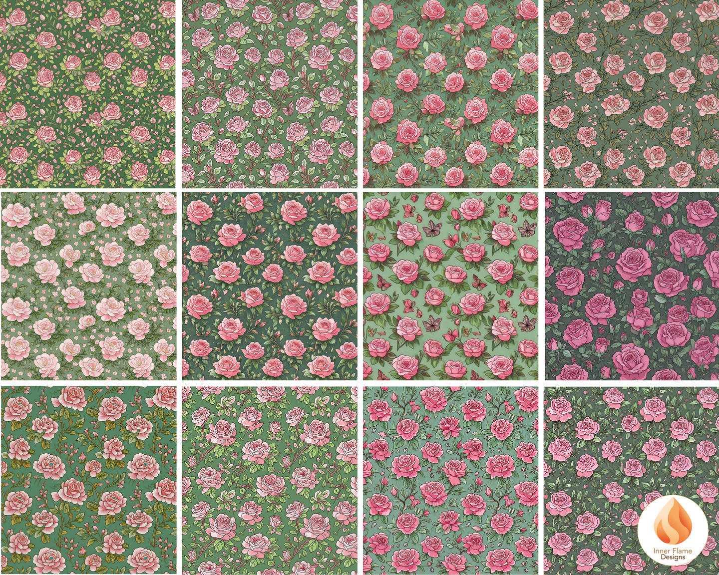 Lush Rose Floral Surface Patterns | Seamless Patterns for Wallpaper, Textiles, Packaging and Digital Designs