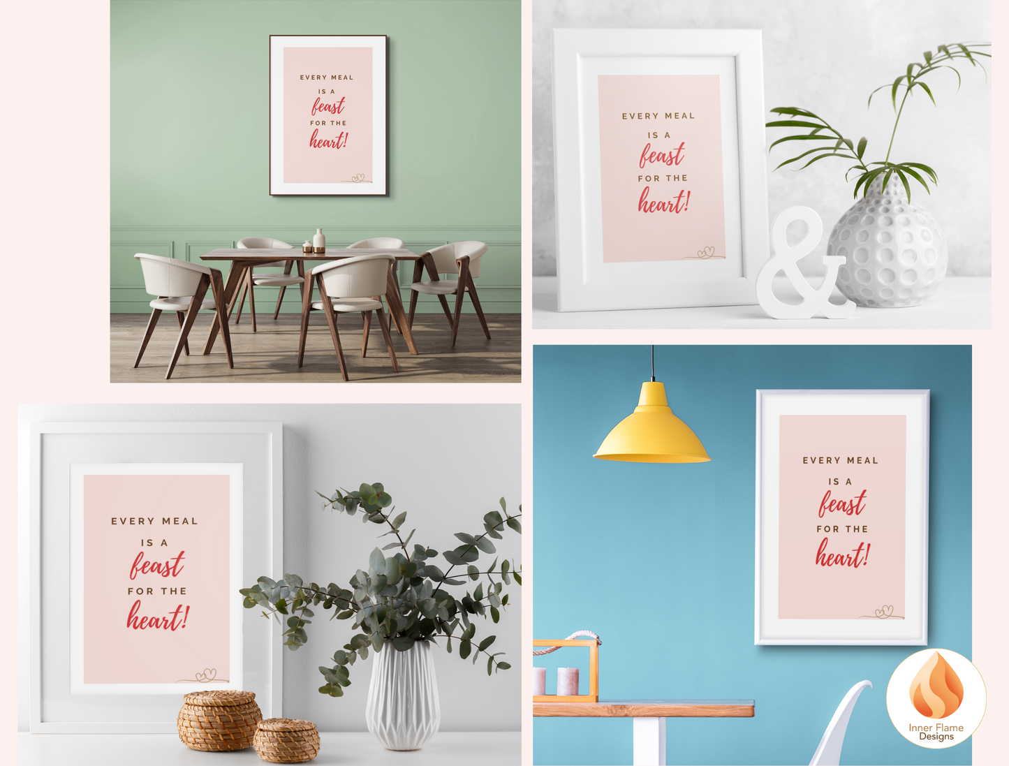 Motivational Poster with Quote on Family and Togetherness 1 - "Every Meal Is A Feast For The Heart!"