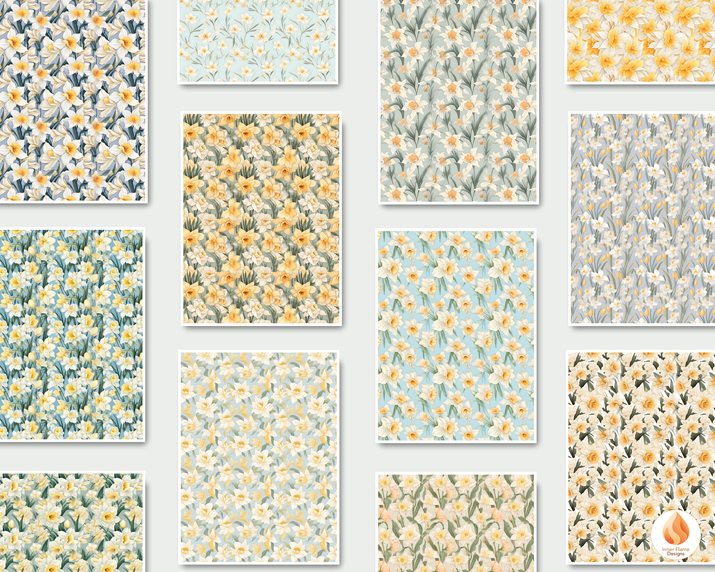 Spring Daffodil Floral Surface Patterns | Seamless Patterns for Wallpaper, Textiles, Packaging and Digital Designs