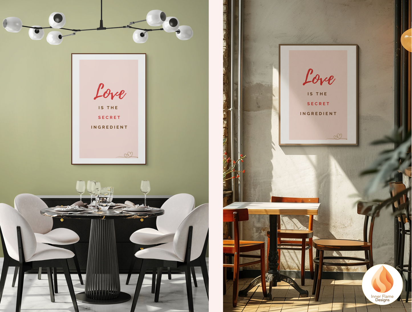 Motivational Poster with Quote on Family and Togetherness 2 - "Love Is The Secret Ingredient"