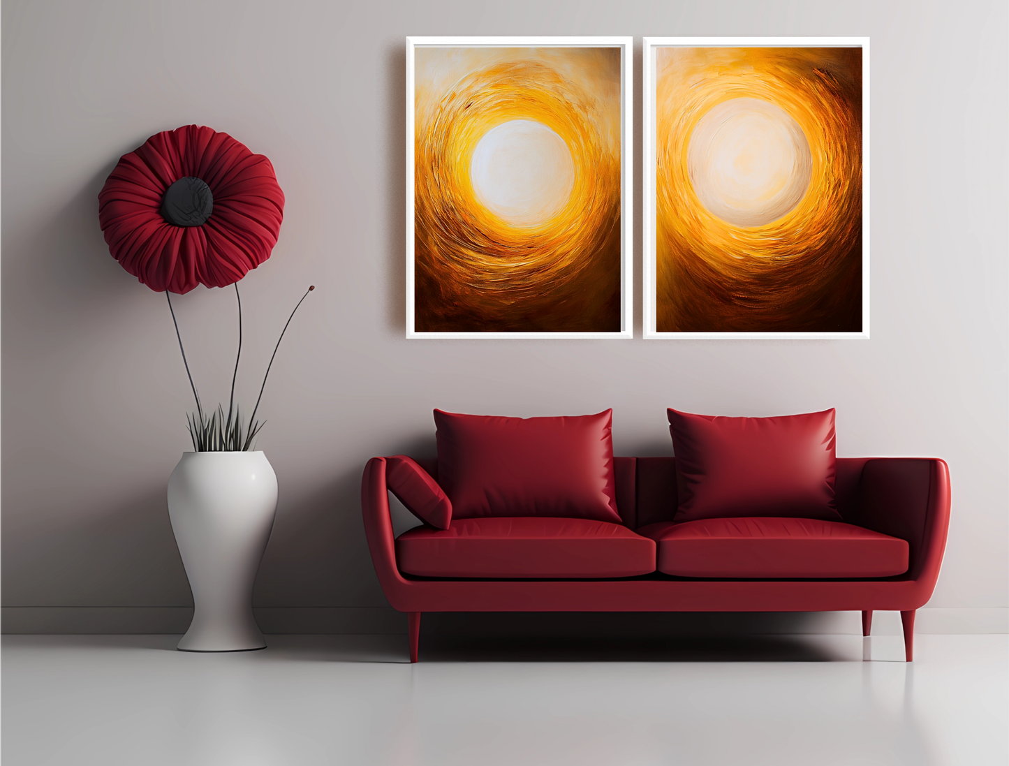 Luminous Minimalist Art for Modern Home Design | Diptych Art (Series 2)