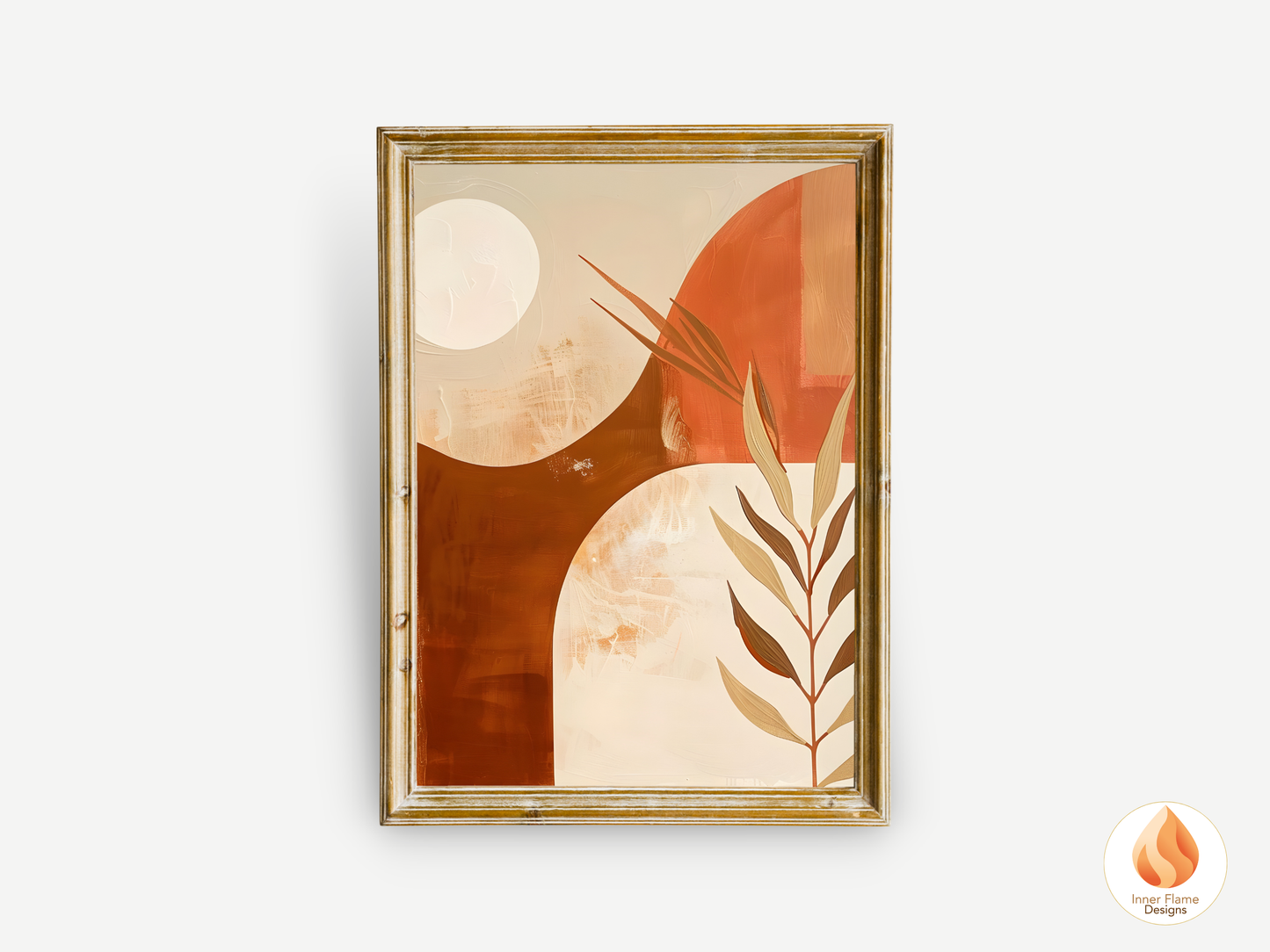Terracotta Boho Wall Art Décor for Modern Home Design | Triptych Artwork
