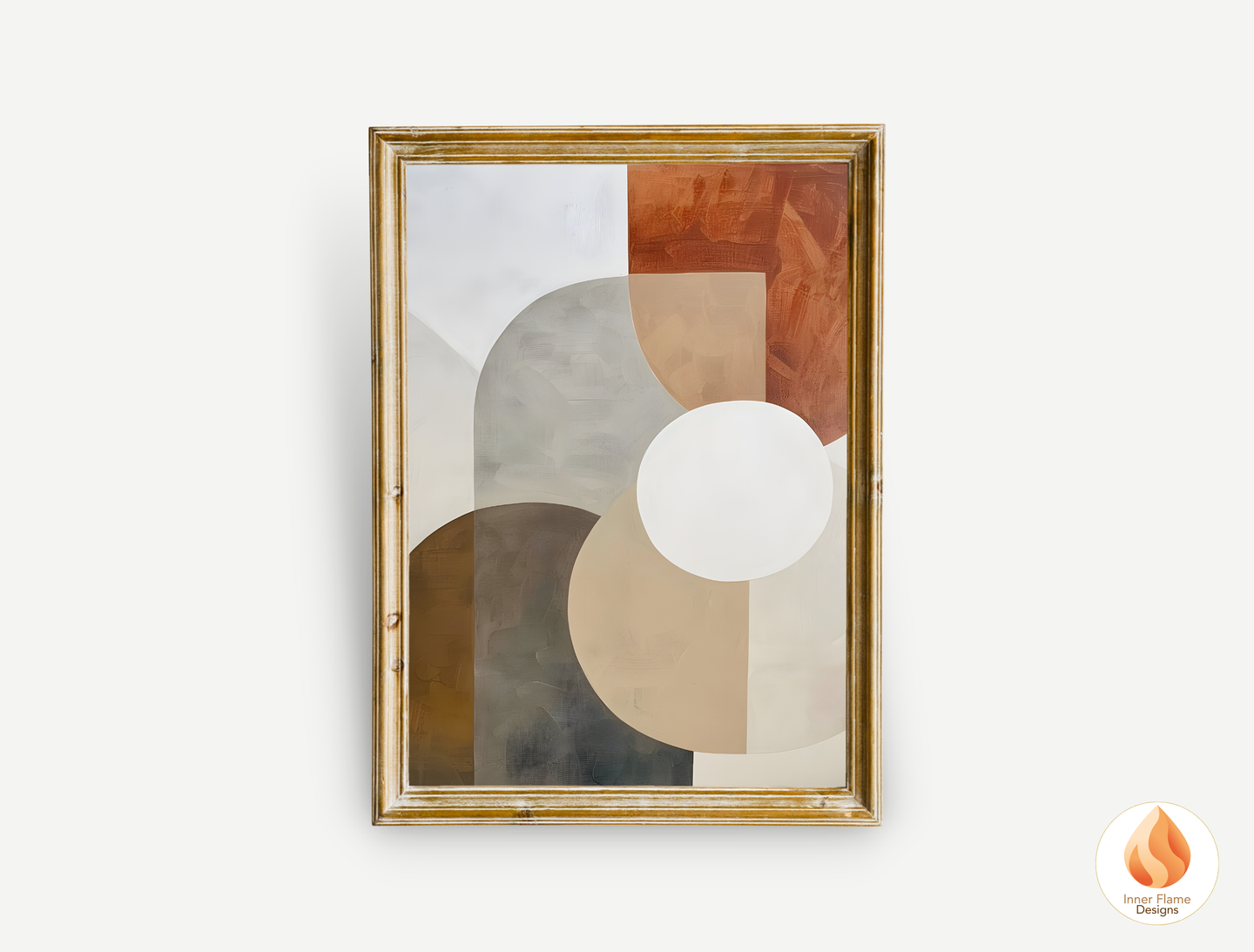 Earthy Geometric Artwork for Modern Home Design | Triptych Artwork
