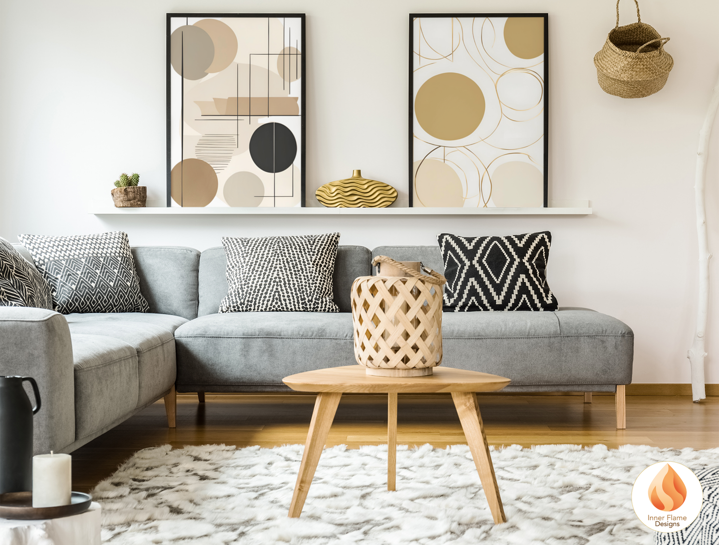 Classic Geometric Artwork for Modern Home Design | Diptych Artwork