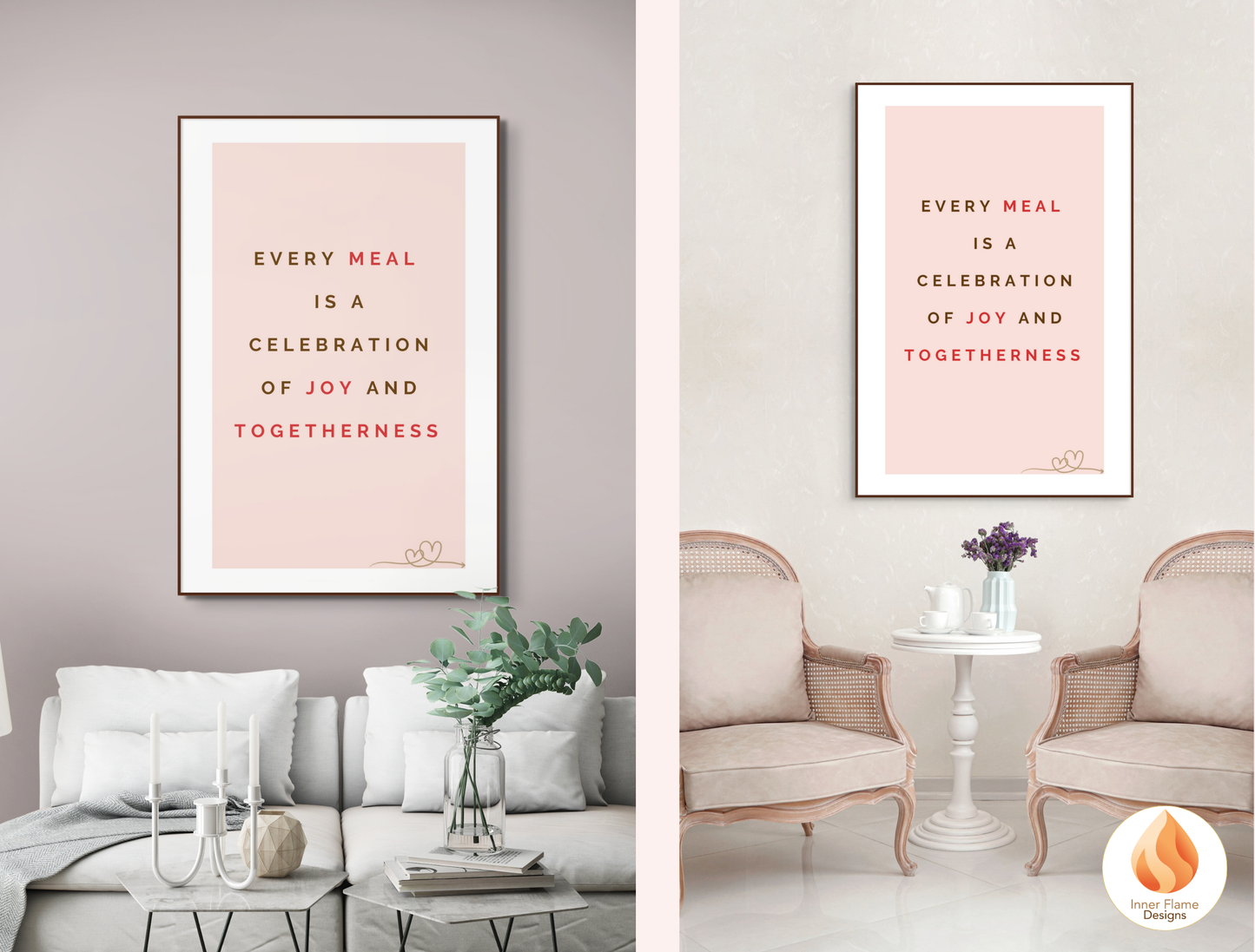 Motivational Poster with Quote on Family and Togetherness 3- "Every Meal Is A Celebration Of Joy And Togetherness"