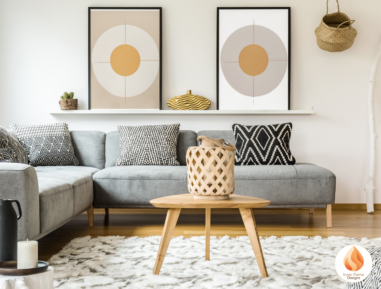Minimalist Geometric Artwork for Modern Home Design | Diptych Artwork