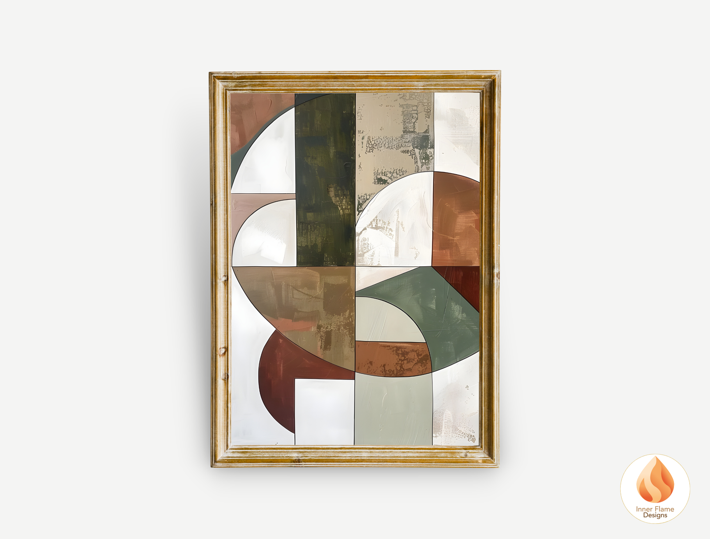 Organic Geometric Artwork for Modern Home Design | Triptych Artwork