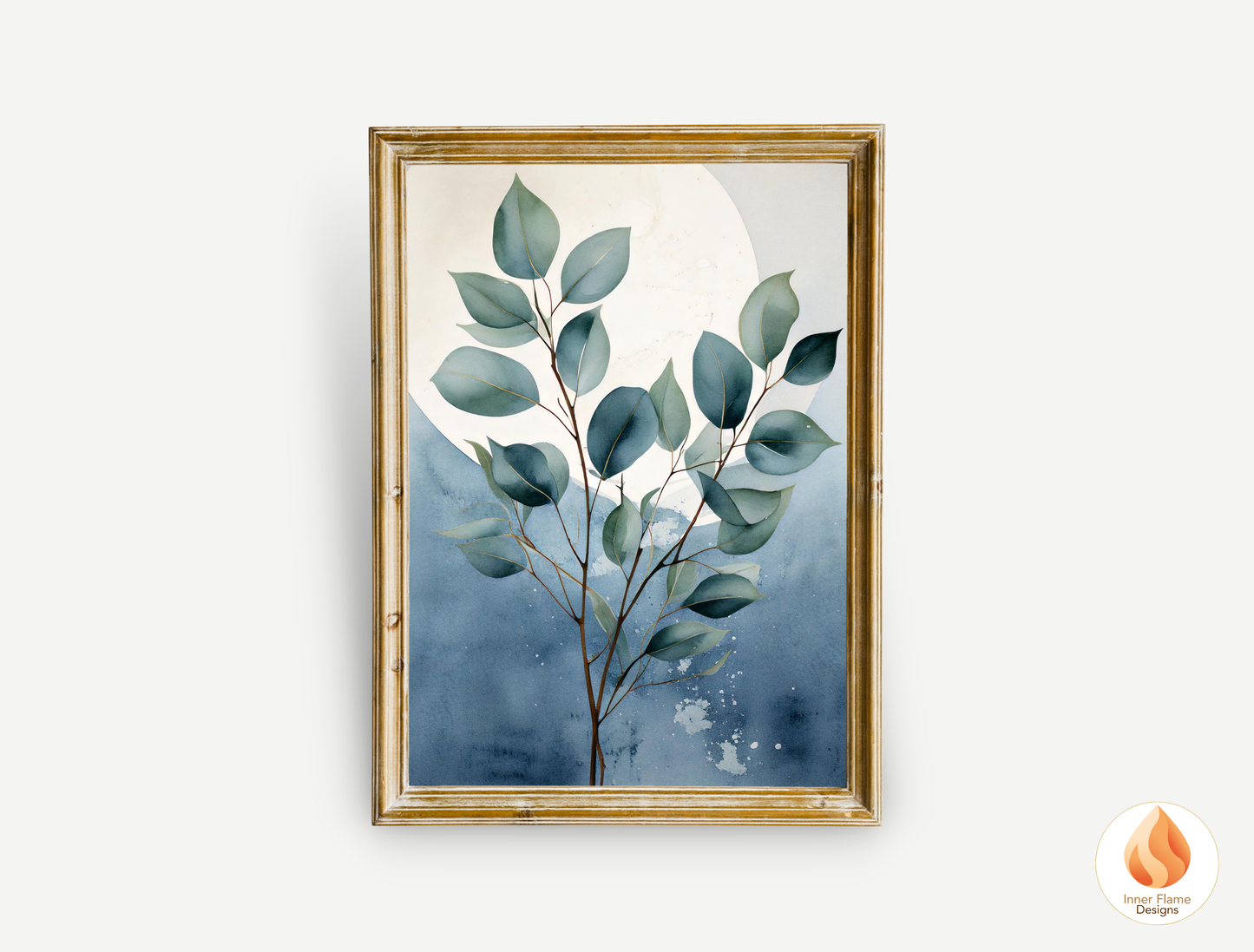 Cerulean Botanical Art for Modern Home Design | Triptych Artwork