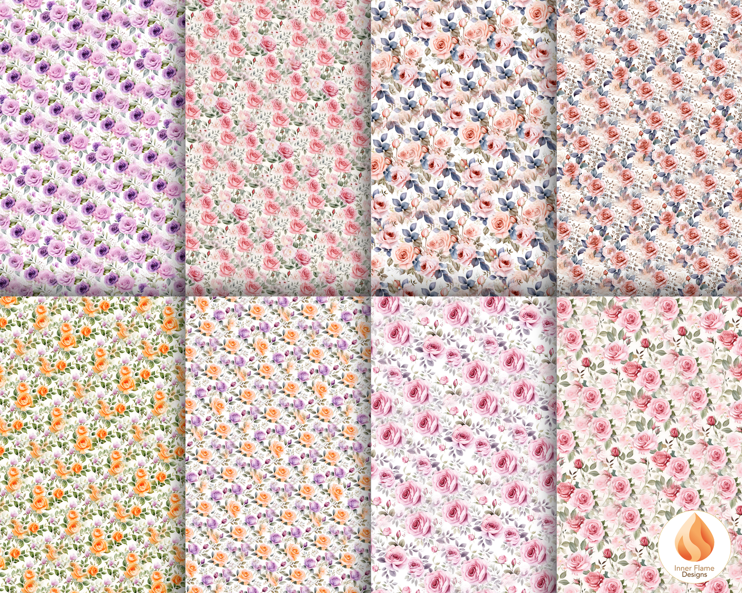 Elegant Rose Floral Surface Patterns | Seamless Patterns for Wallpaper, Textiles, Packaging and Digital Designs