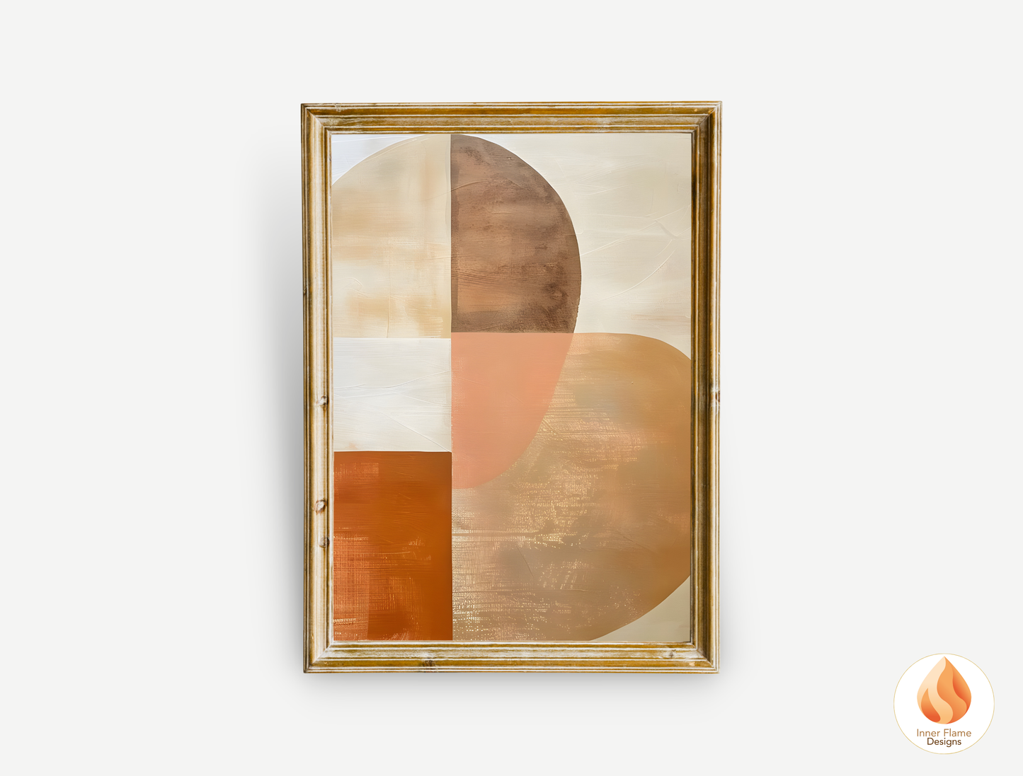 Terracotta Geometric Artwork for Modern Home Design | Triptych Artwork