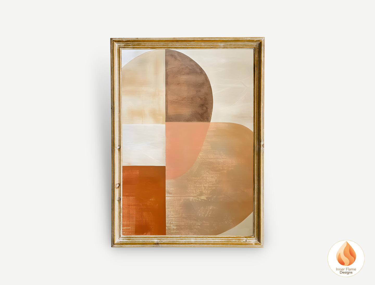 Terracotta Geometric Artwork for Modern Home Design | Triptych Artwork