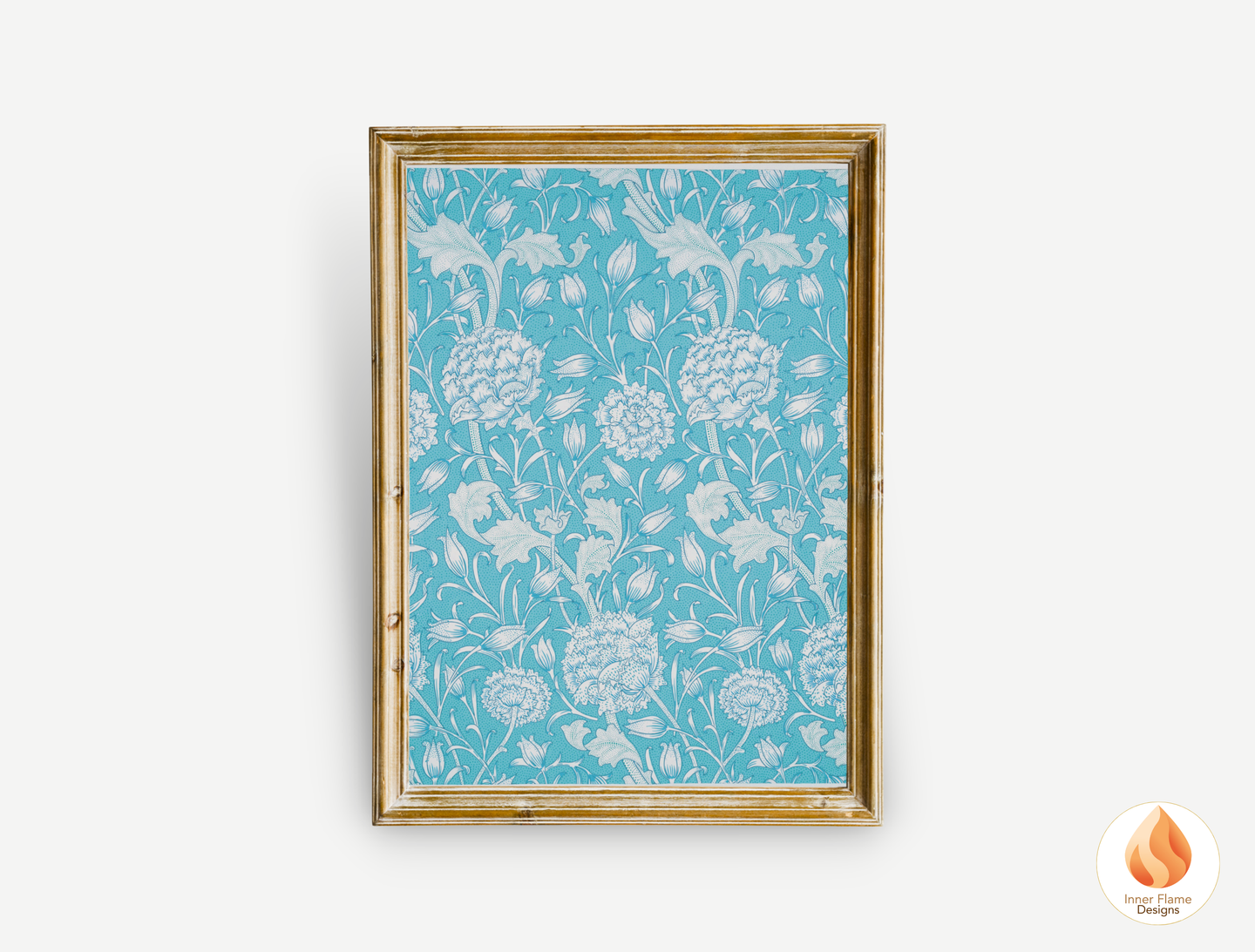 William Morris Inspired Designs - "Wild Tulip" | Abstract Botanical Art for Modern Home Design | Triptych Artwork