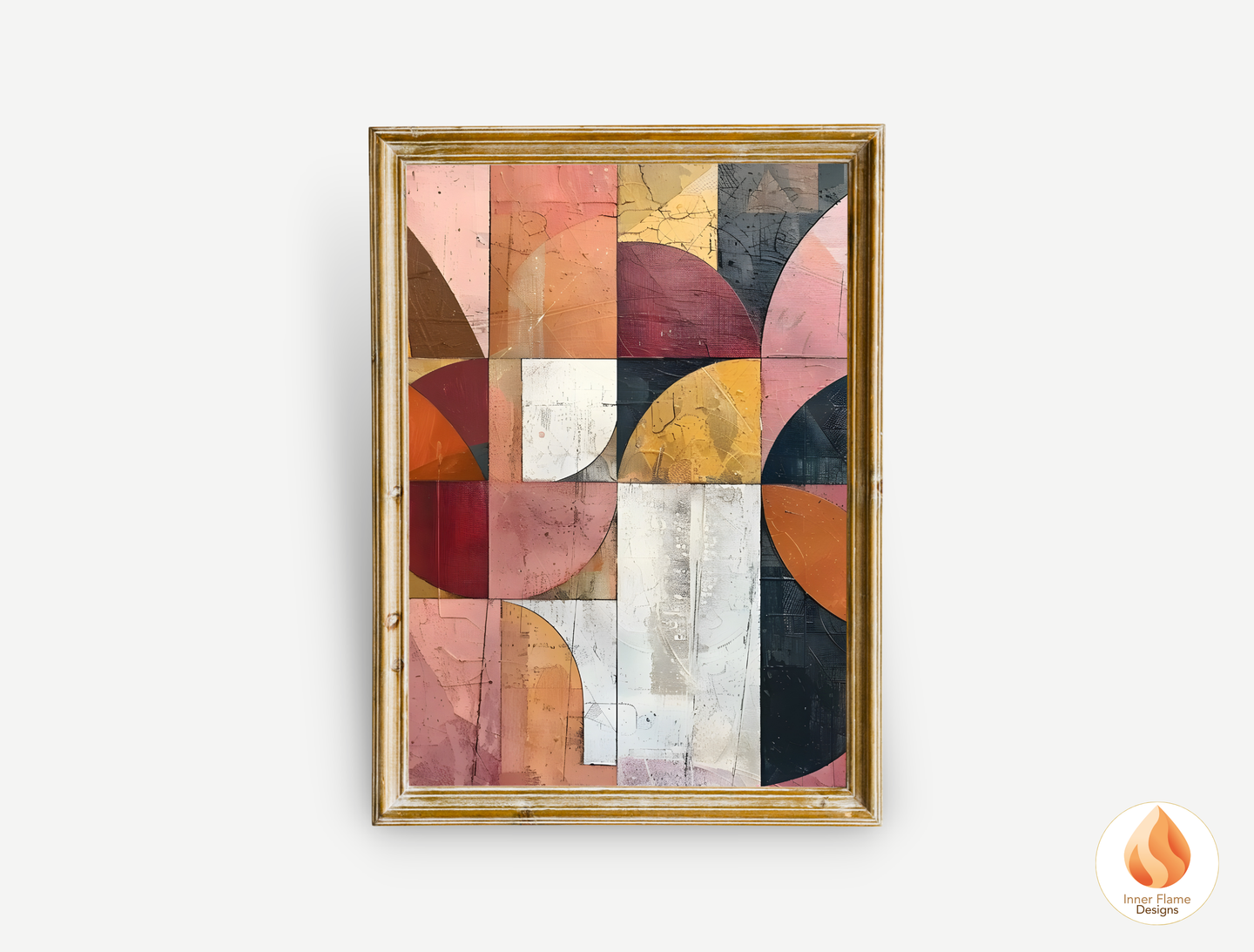 Bold Geometric Artwork for Modern Home Design | Triptych Artwork