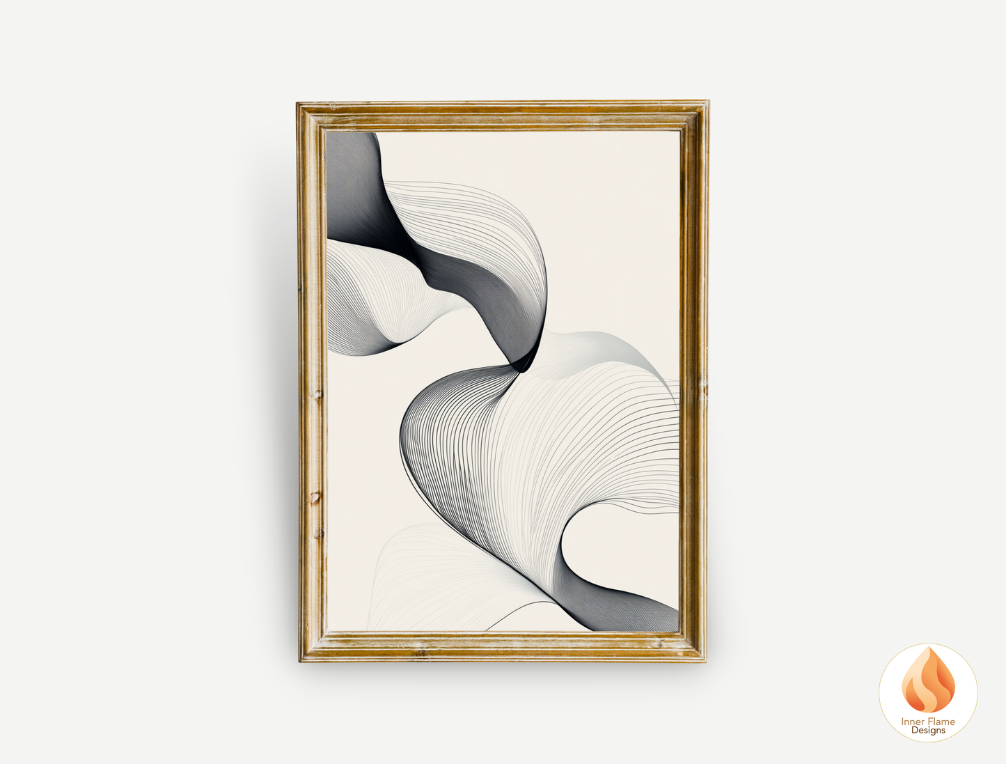 Flowing Line Art for Modern Home Design | Triptych Artwork