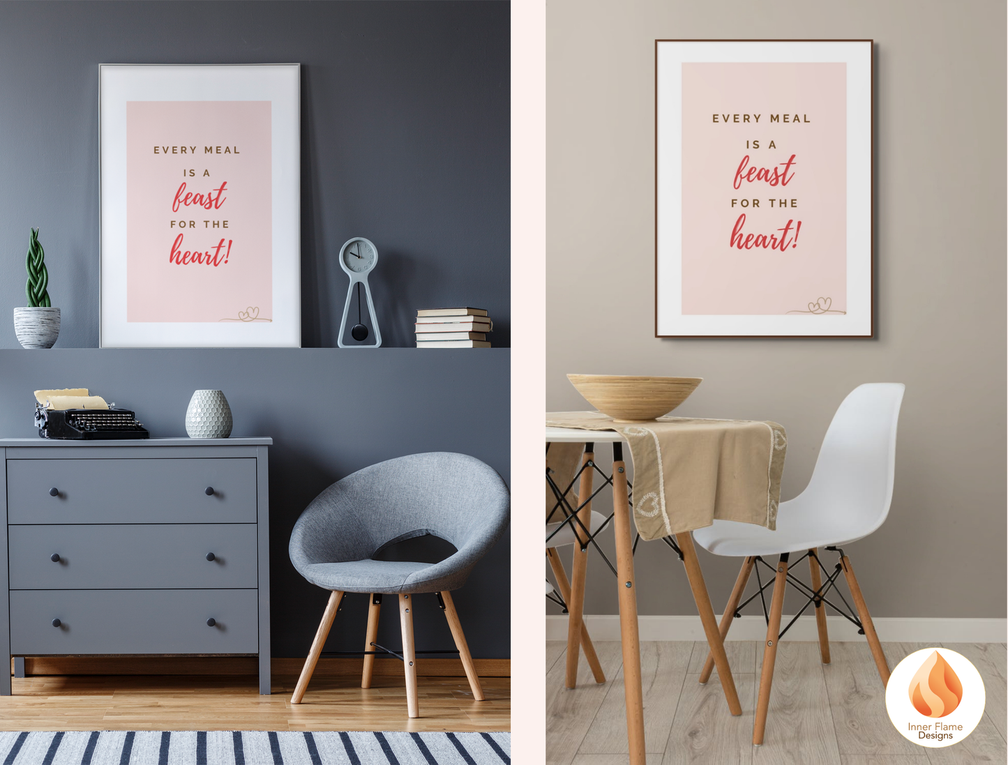 Motivational Poster with Quote on Family and Togetherness 1 - "Every Meal Is A Feast For The Heart!"