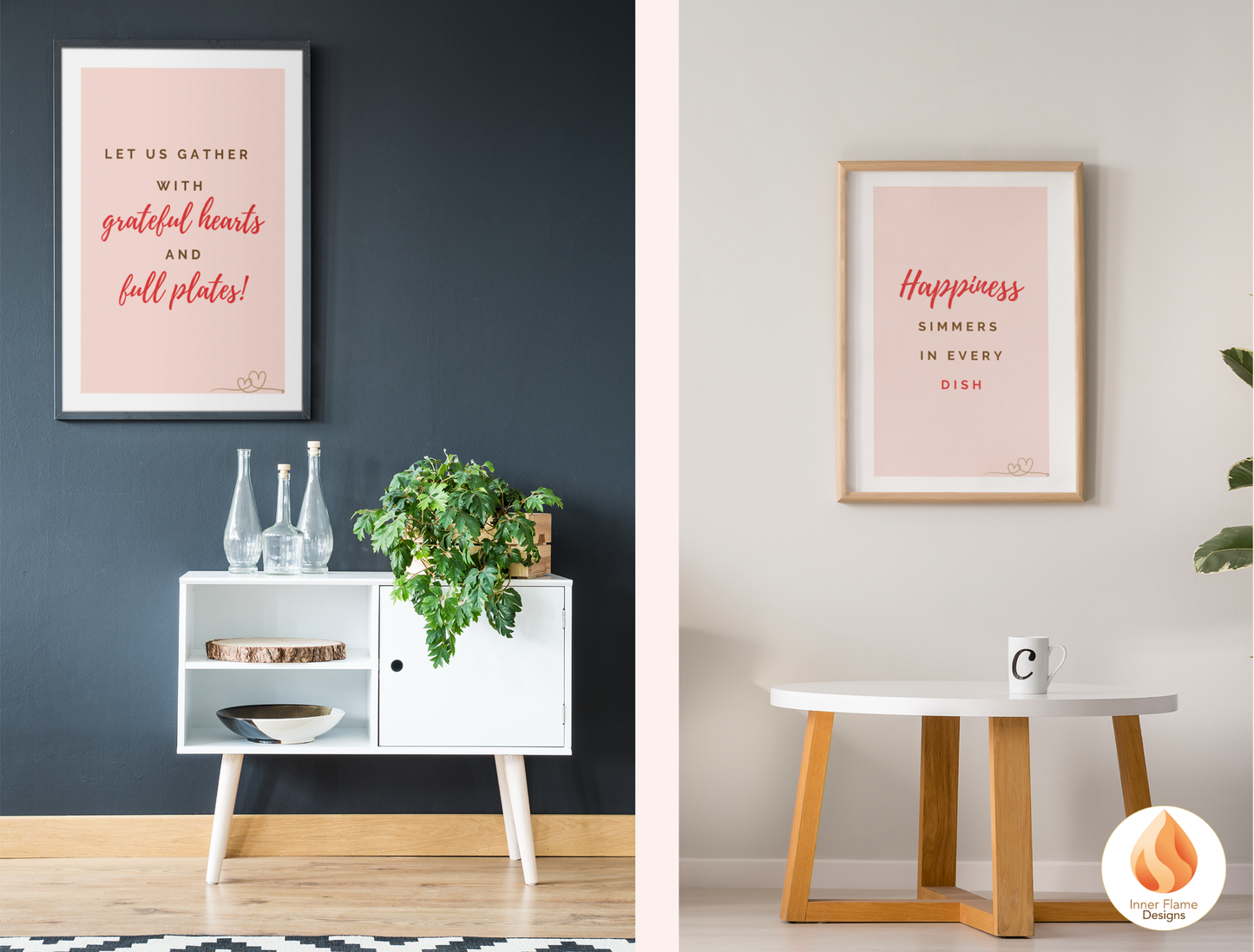 Motivational Poster with Quote on Family and Togetherness 5 - "Let Us Gather With Grateful Hearts And Full Plates!"