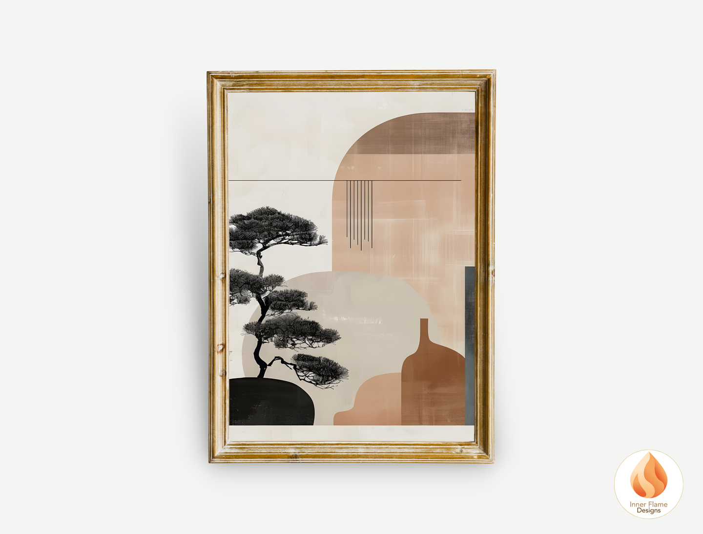 Elegant Japandi Art for Modern Home Design | Triptych Artwork