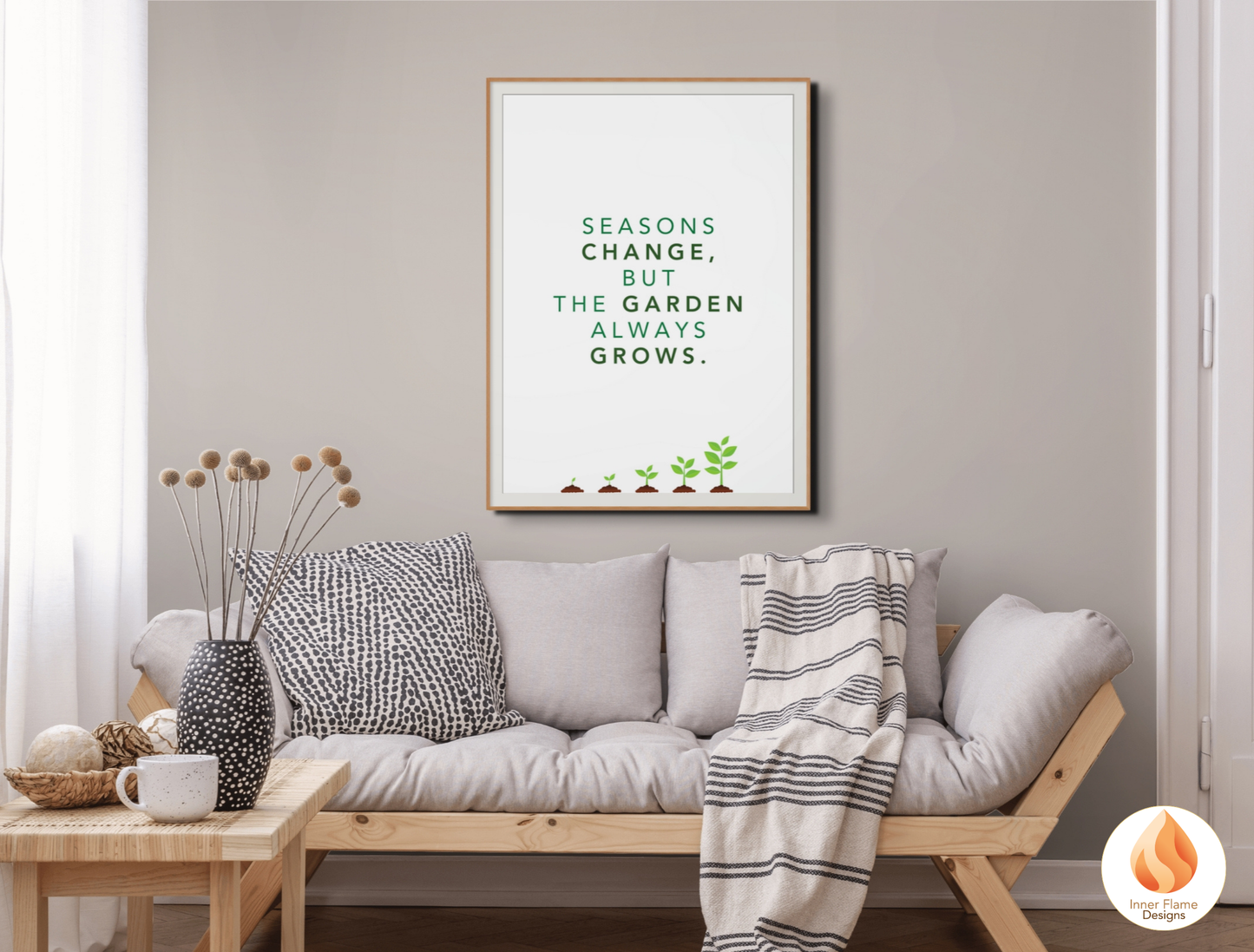 Motivational Poster with Nature-Inspired Quote 7 - "Seasons Change, But The Garden Always Grows"