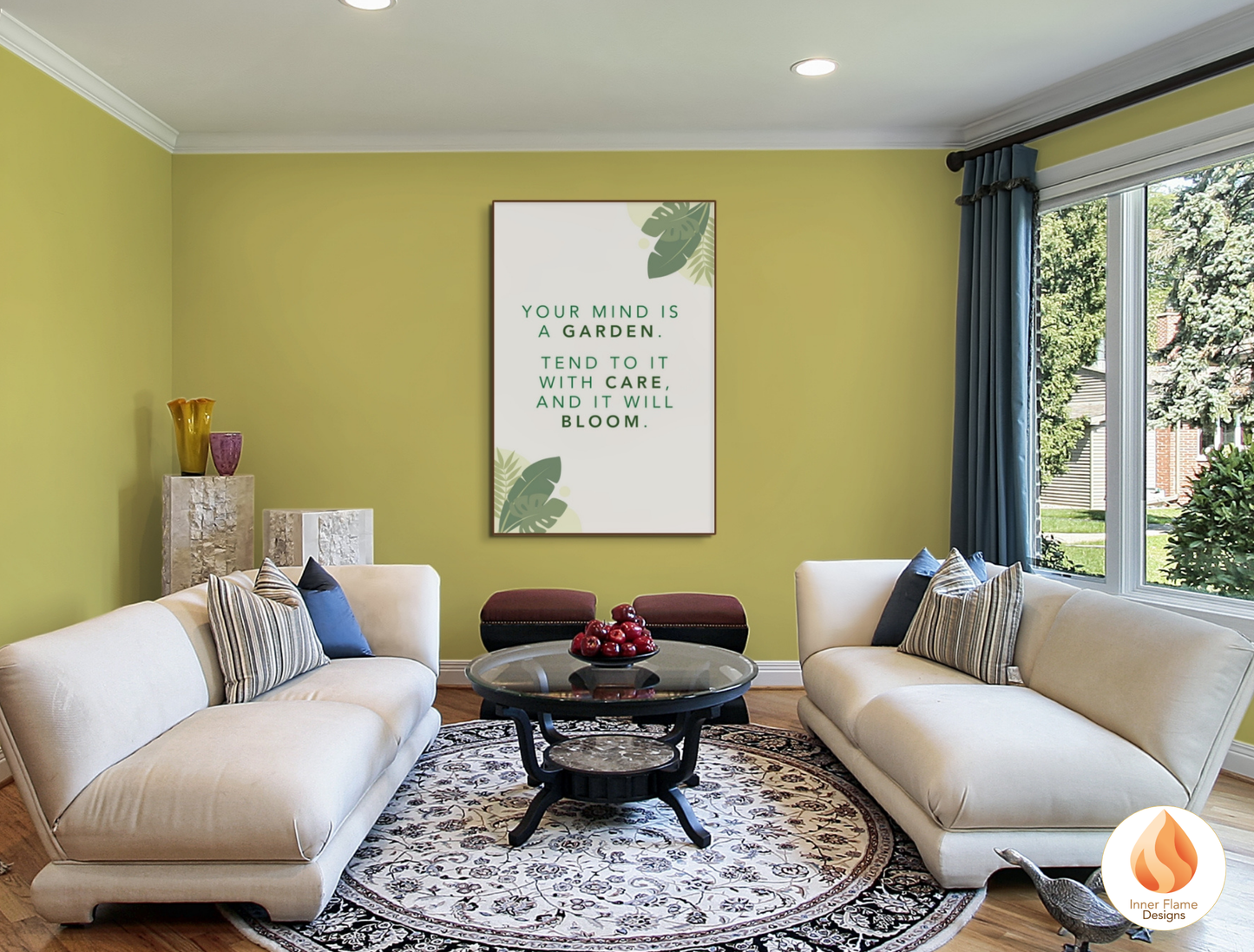 Motivational Poster with Nature-Inspired Quote 1 - "Your Mind Is A Garden. Tend To It With Care And It Will Bloom. "