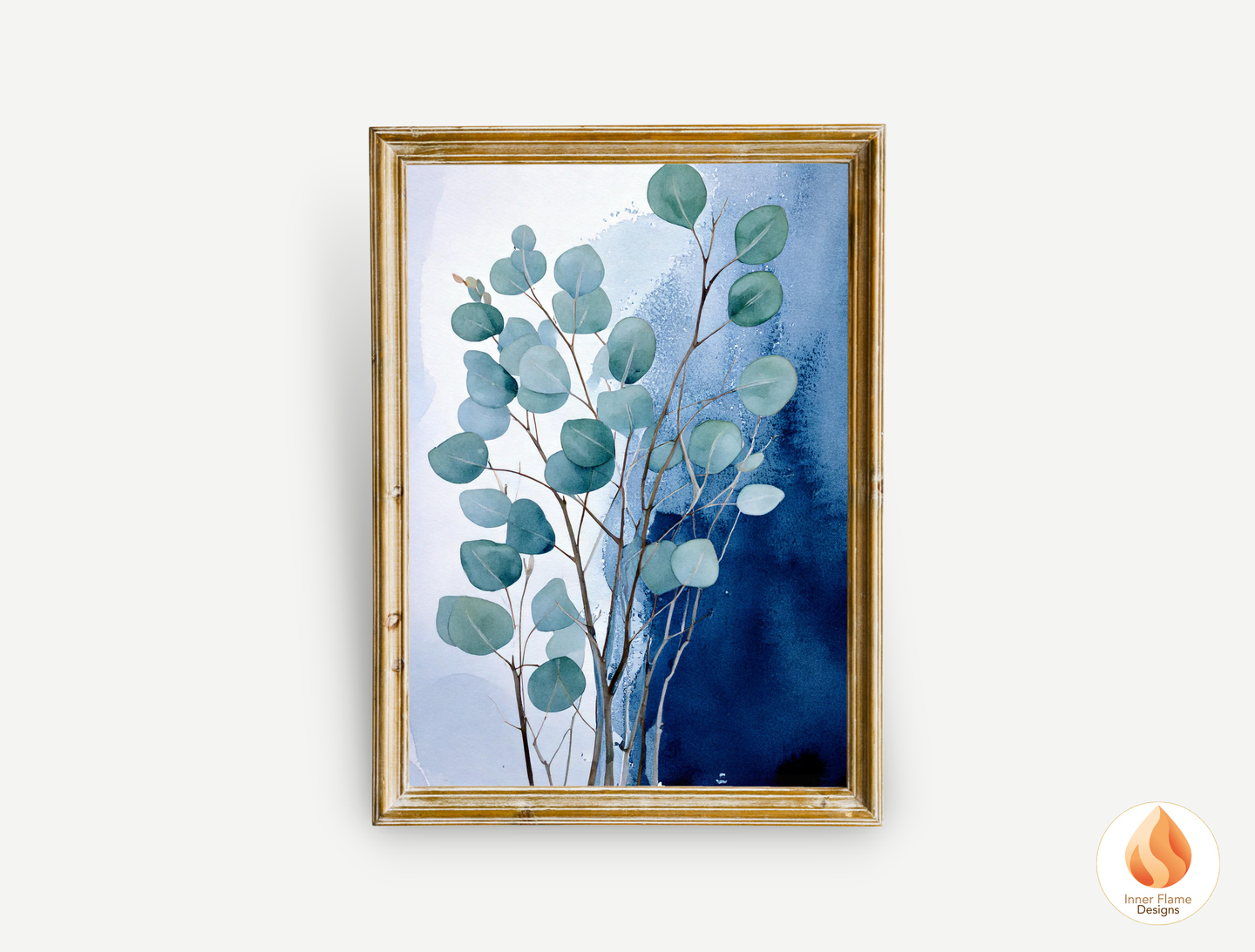 Cerulean Botanical Art for Modern Home Design | Triptych Artwork