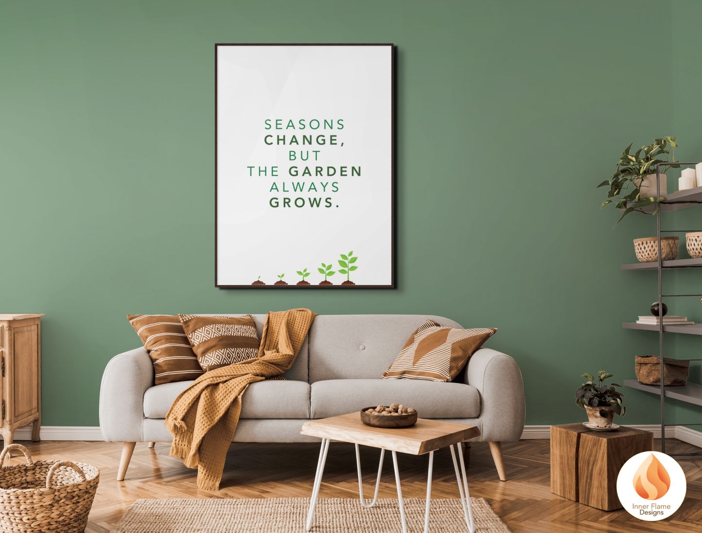 Motivational Poster with Nature-Inspired Quote 7 - "Seasons Change, But The Garden Always Grows"