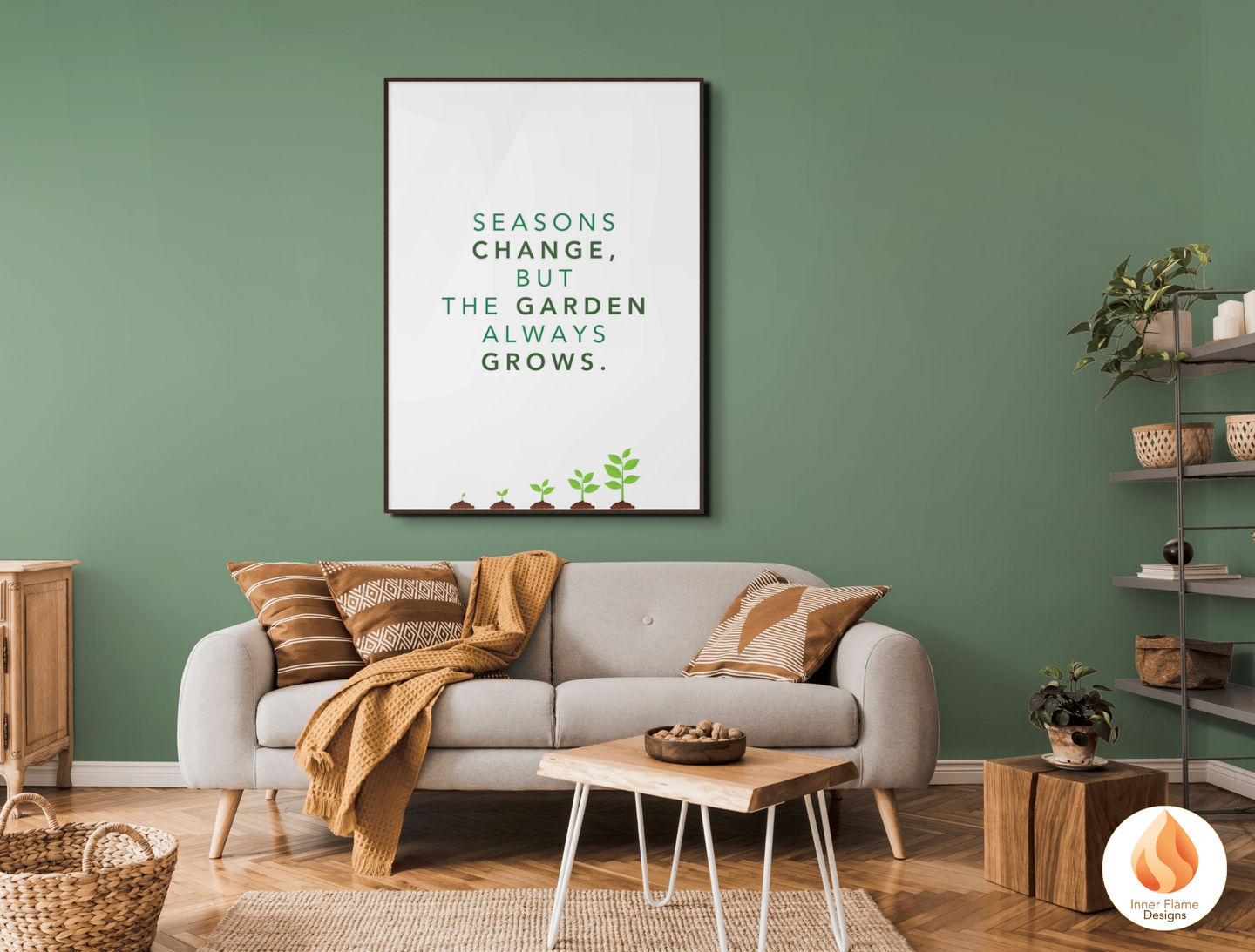 Motivational Poster with Nature-Inspired Quote 7 - "Seasons Change, But The Garden Always Grows"