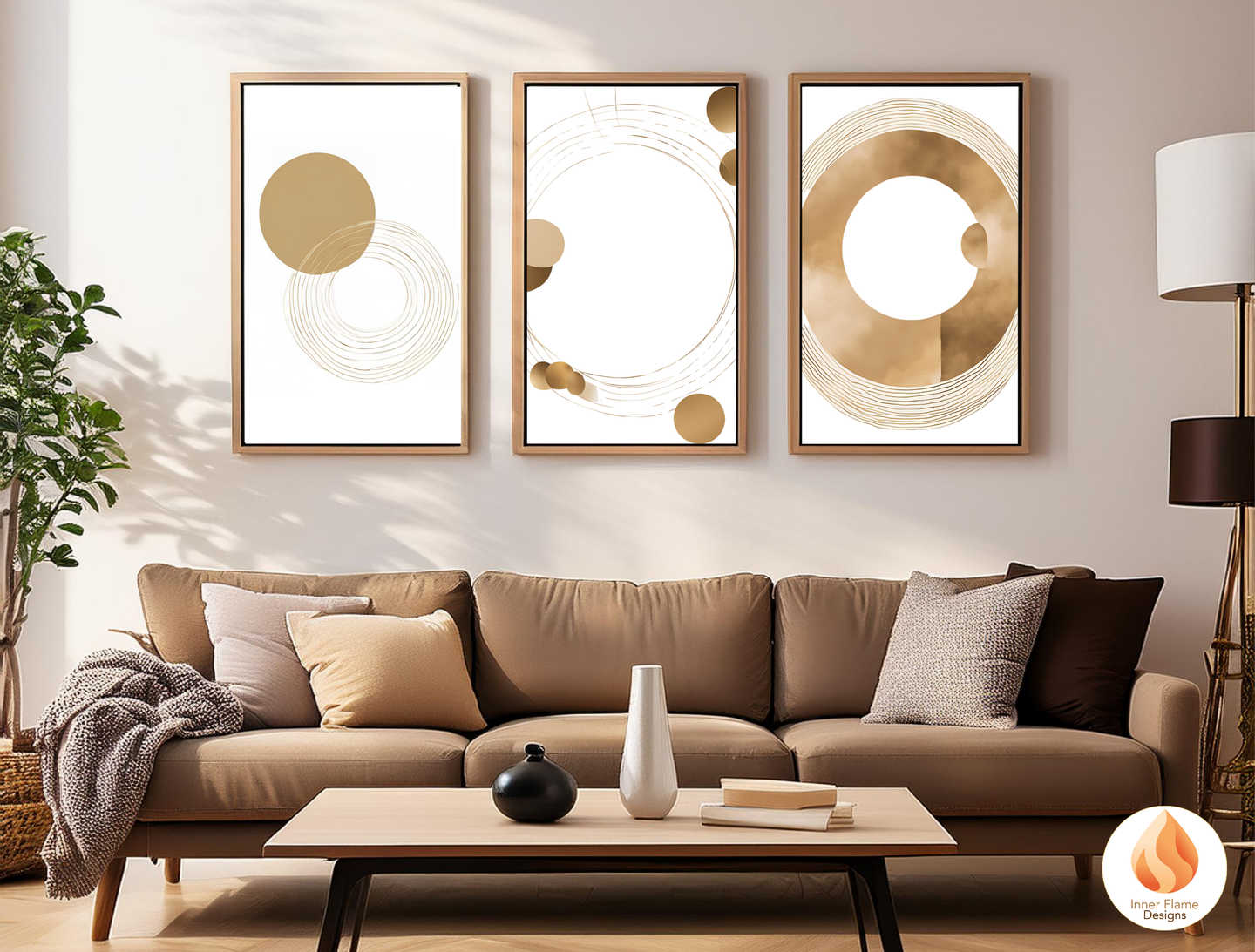 Stylish Geometric Artwork for Modern Home Design | Triptych Artwork