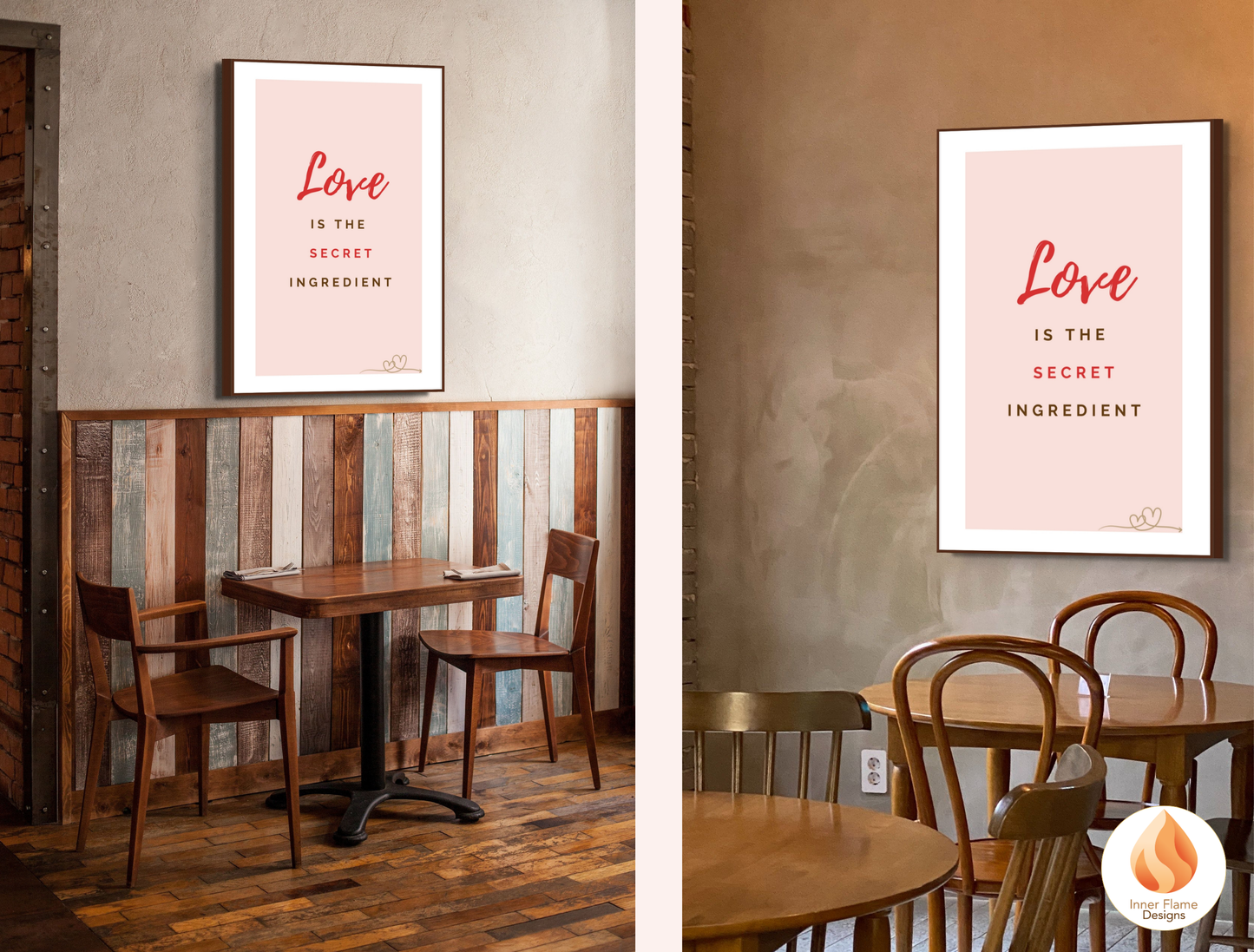 Motivational Poster with Quote on Family and Togetherness 2 - "Love Is The Secret Ingredient"