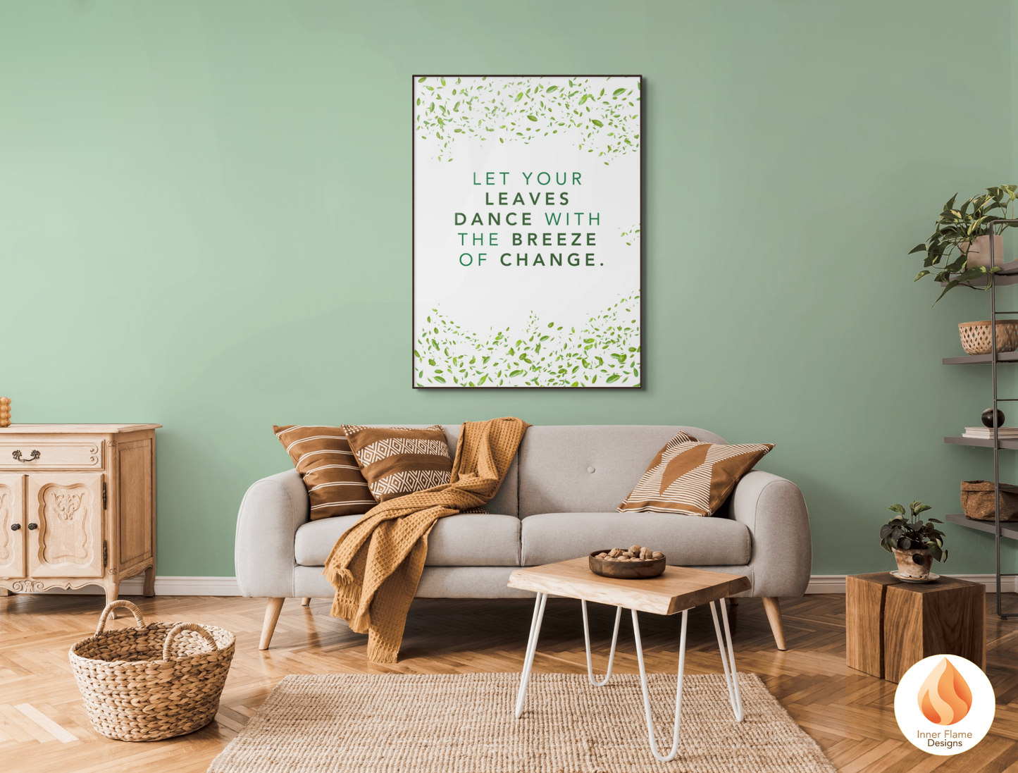 Motivational Poster with Nature-Inspired Quote 6 - "Let Your Leaves Dance With The Breeze Of Change"
