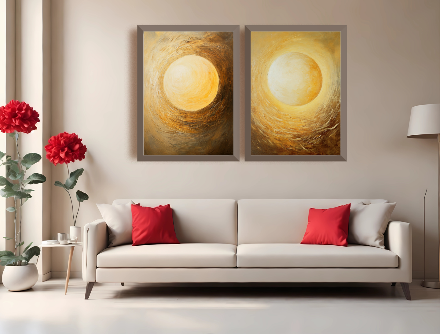 Luminous Minimalist Art for Modern Home Design | Diptych Art (Series 1)