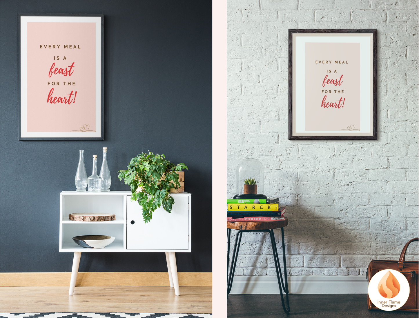 Motivational Poster with Quote on Family and Togetherness 1 - "Every Meal Is A Feast For The Heart!"