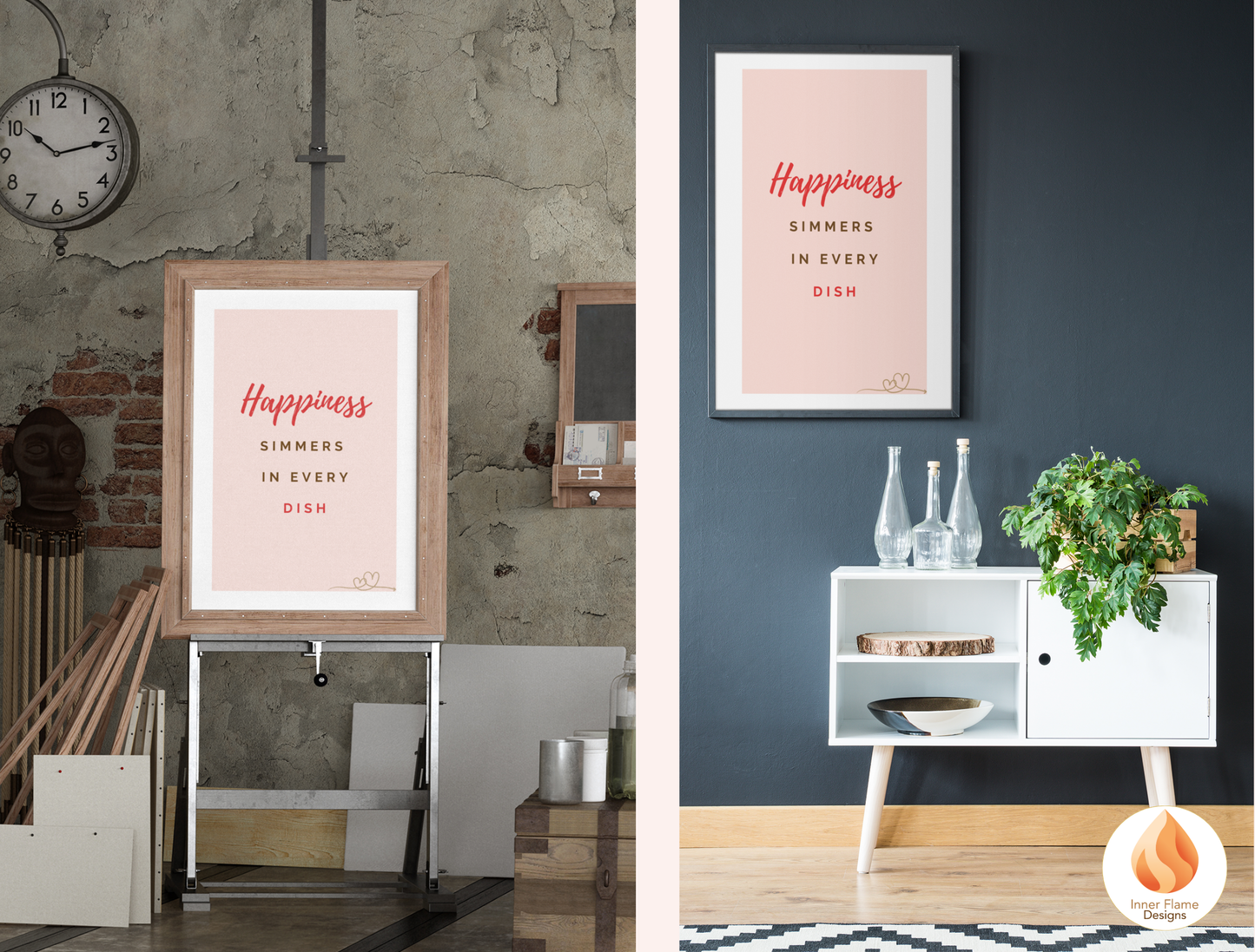 Motivational Poster with Quote on Family and Togetherness 4 - "Happiness Simmers In Every Dish"