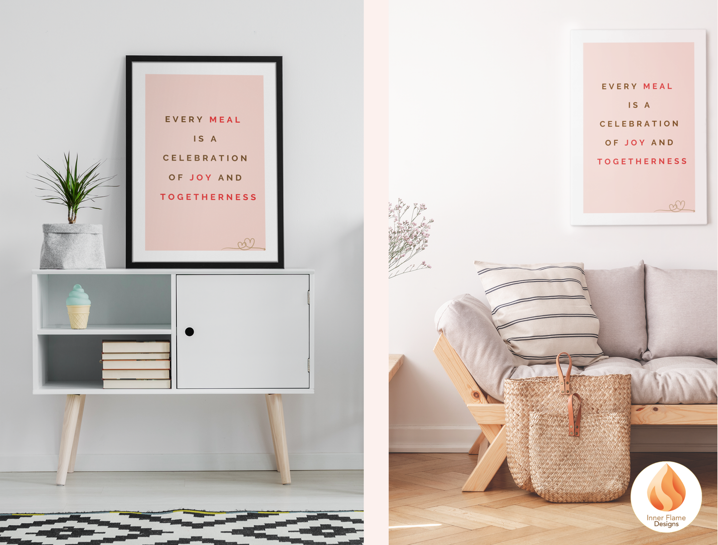 Motivational Poster with Quote on Family and Togetherness 3- "Every Meal Is A Celebration Of Joy And Togetherness"