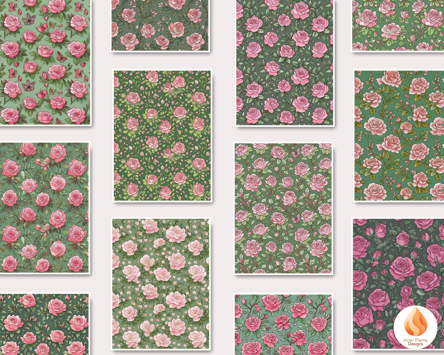 Lush Rose Floral Surface Patterns | Seamless Patterns for Wallpaper, Textiles, Packaging and Digital Designs