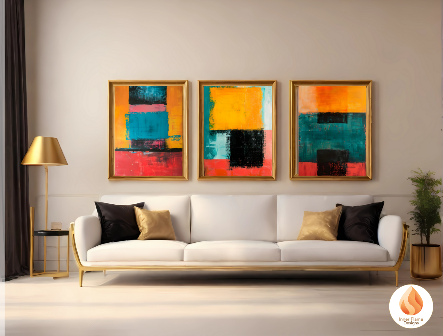 Radiant Minimalist Art for Modern Home Design | Triptych Artwork