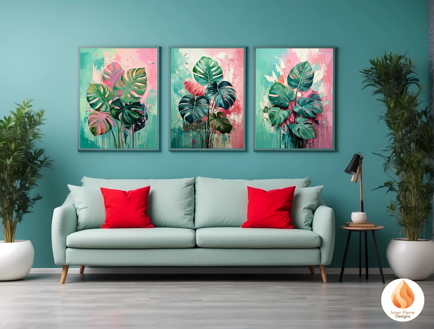 Dramatic Botanical Art for Modern Home Design | Triptych Artwork