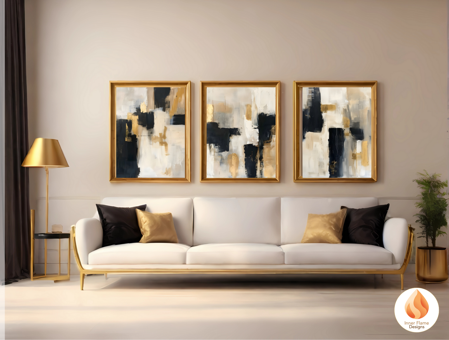 Sophisticated Minimalist Art for Modern Home Design | Triptych Artwork