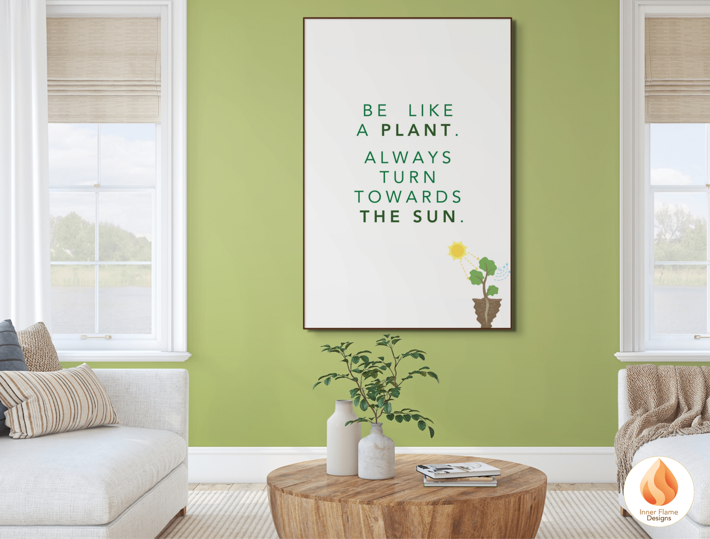 Motivational Poster with Nature-Inspired Quote 5- "Be Like A Plant. Always Turn Towards The Sun"