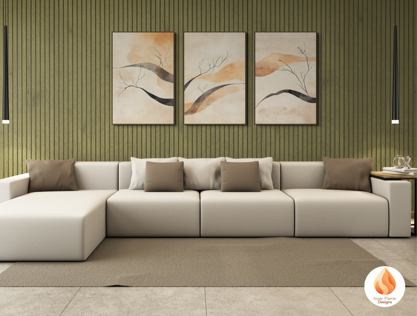 Refined Japandi Art for Modern Home Design | Triptych Artwork